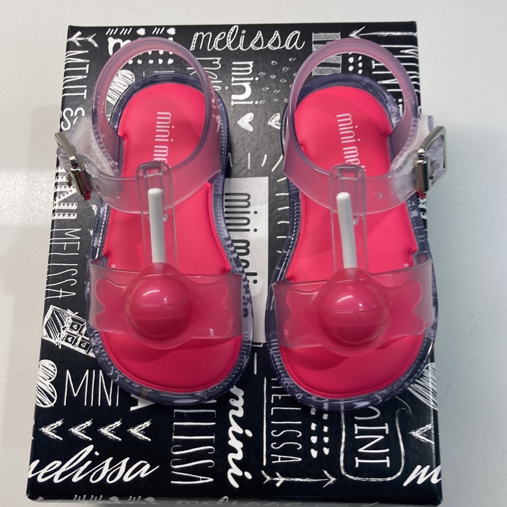 NIB! MINI MELISSA Pink Lollipop Shoes Size 5